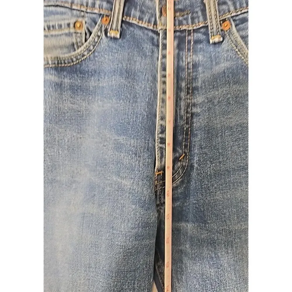 Levi’s 505 Regular Fit Jeans Men’s 34x32 Blue Denim Straight Leg Distressed #217